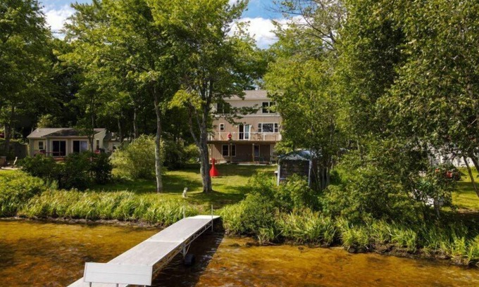 Gray House | Spacious 3 level home on Little Sebago Lake with sandy entry.