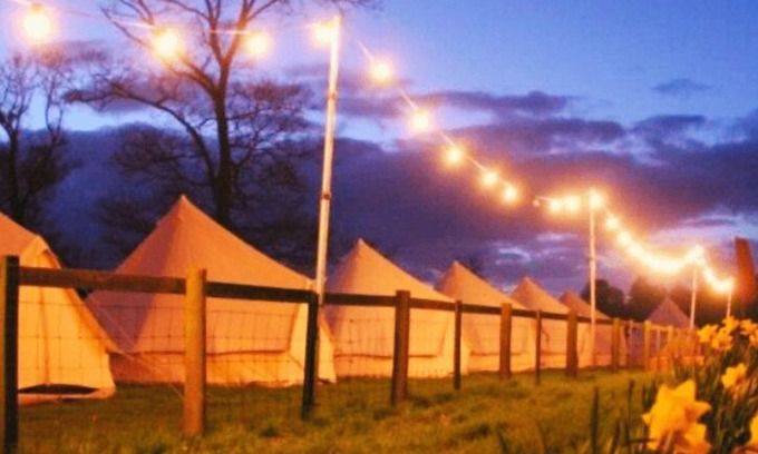 Danderhall RV Rental | Spacious Bell Tent Nestled in Our Orchard Field at Edinburgh Festival Glamping!