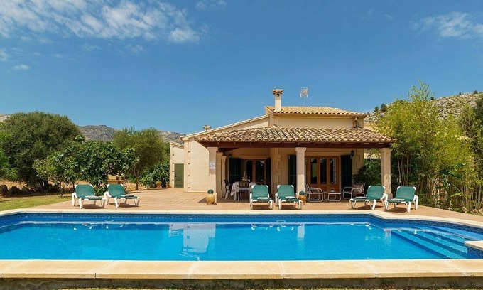 Pollensa Villa | Spacious Country Villa, A/C, Large Private Pool & Garden, Mountain Views close to Pollenca & Beaches