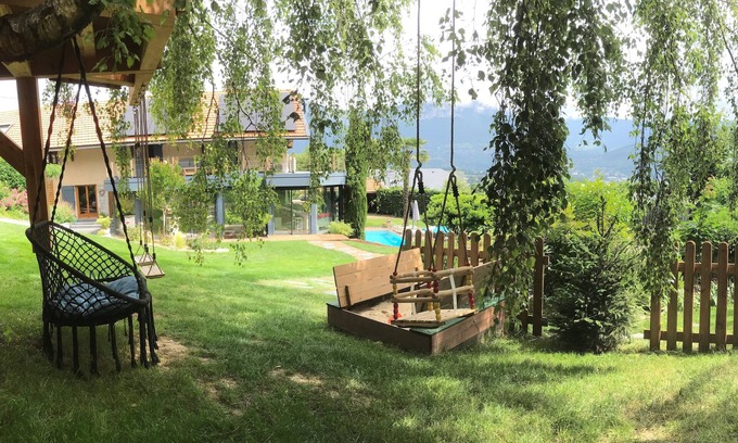 Barberaz Cottage | Spacious gîte with heated swimming pool and children's play area