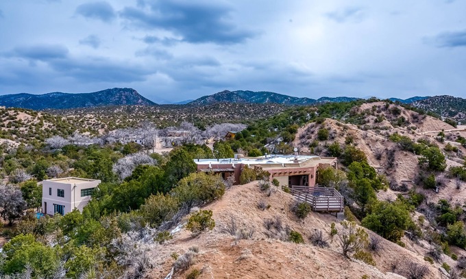 Santa Fe House | Spacious home & guest house with large patio, incredible views, & wood fireplace