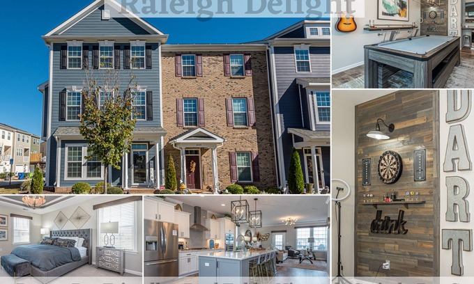 Northeast Raleigh House | Spacious Home, Pet-Friendly, Game Room, Bar Seating