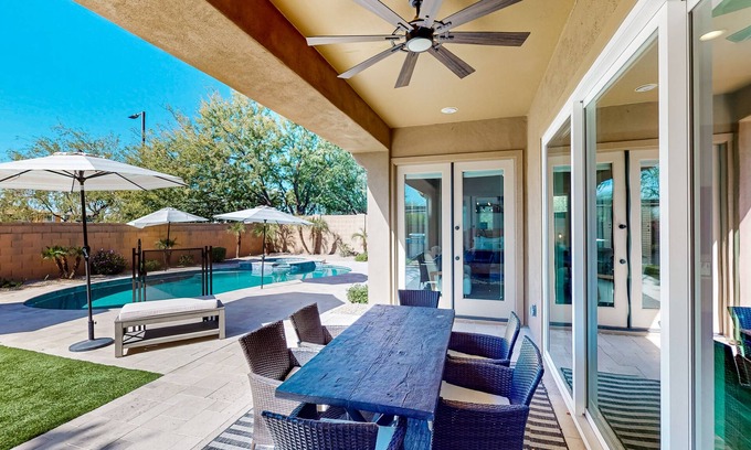 Sonoran Foothills House | Spacious home with private heated pool, pool spa, grill, pool table, backyard