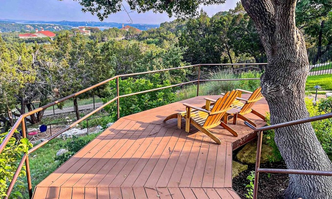 Jonestown House | Spacious home with scenic balcony views and fenced in yard