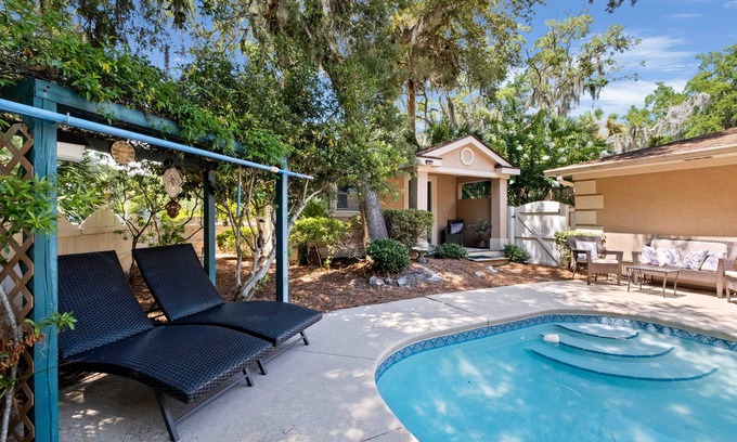 Sea Pines House | Spacious Upscale Home with Direct Private Access to the Beach and Heated Pool!