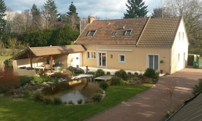 Le Mans Cottage | Spacious Villa Near Le Mans: Natural Pool, Garden, Sports Equipment, and More