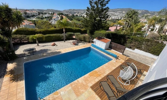 Peyia Town Villa | Spacious Villa with stunning views over the Ocean with pool heating available.