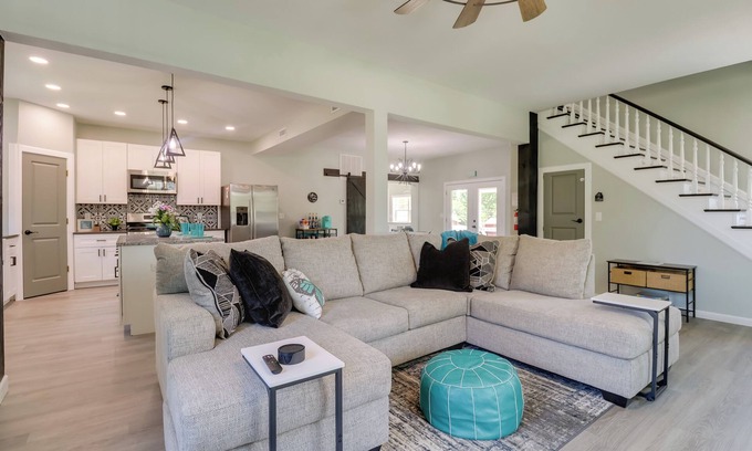 Grove House | Spacious Yard, Games & Fire Pit: Grove Home Rental