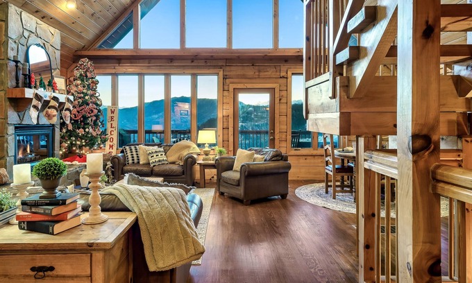 Chalet Village Cabin | Spectacular Mountain Views, Gatlinburg Log Cabin over-looking the National Park