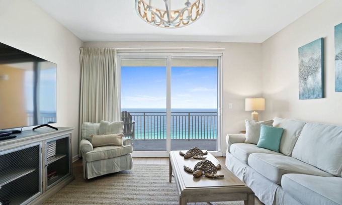 West Panama City Beach Condo | Splash 2003W - Beachfront, Pools, Lazy River, Waterpark, West End, Free Golf