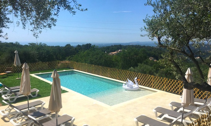 La Gaude Villa | Splendid villa - sea and nature view - quiet swimming pool - air conditioning