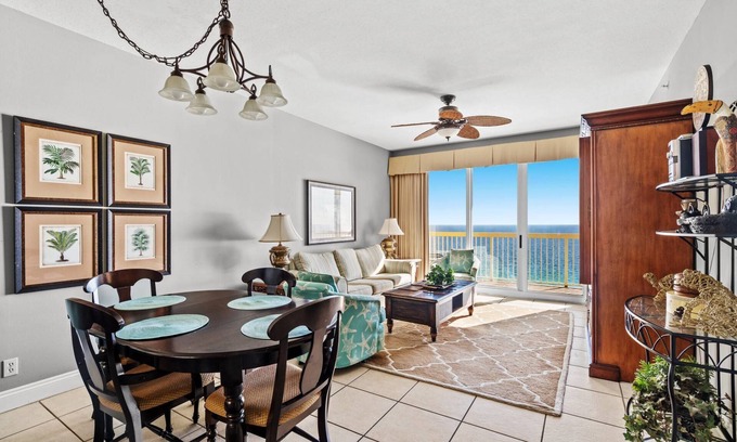 Panama City Beach Condo | Spring Break Gulf View Condo, 19th FL - Walk to Pier Park, Free WiFi, Calypso Resort w/ 2 Pools