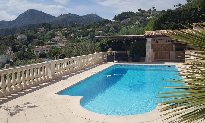 Saint-Andre-de-la-Roche Apartment | STANDING F1House swimming pool sea view wifi parking