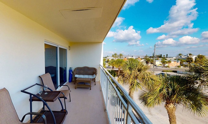 Madeira Beach Condo | Stay Across from Johns Pass Village. Heated Pool. Direct Beach Access. Secure Building.