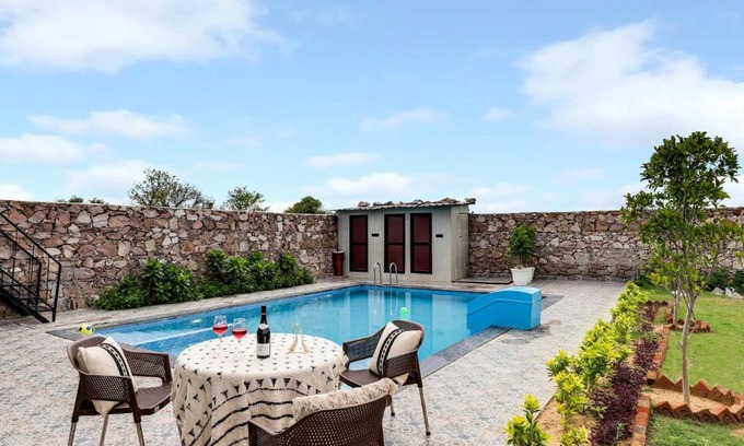 Sanganer House | StayVista's La Villa Farm - Tranquil Retreat with Outdoor Pool, Games & Terrace