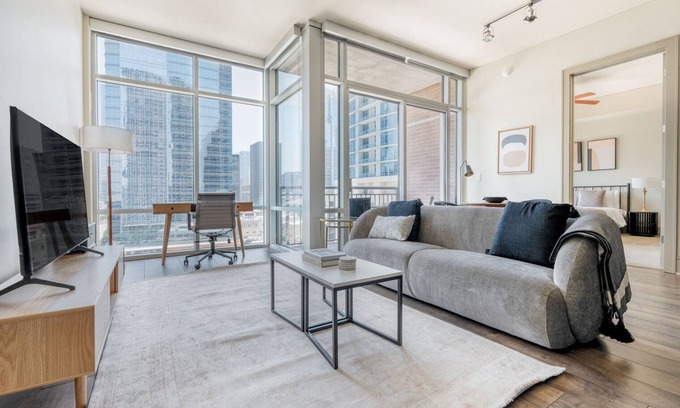 Second Street District Apartment | Stellar Downtown 1BR w/Gym & Pool, nr Lady Bird Lake, by Blueground