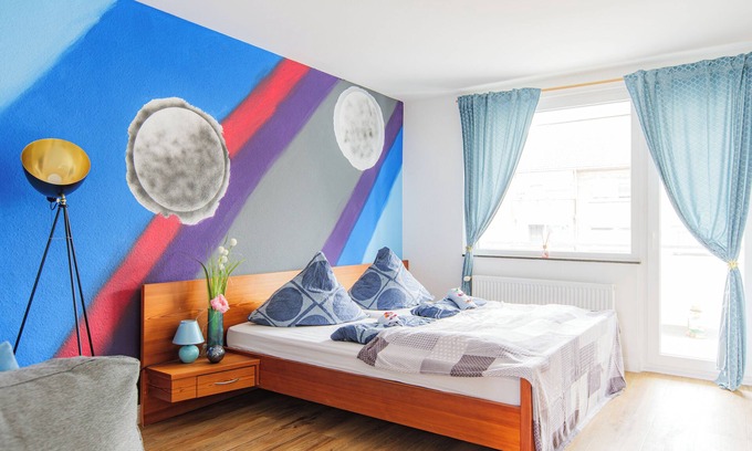 Neudorf-Nord Apartment | - Stellar Haven Deluxe with Cosmic Design - 3-Room Space-Themed Apartment 75 qm-