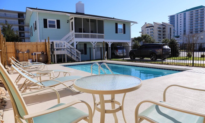 Crescent Beach House | Steps to the beach. Pet friendly Beach House w/pool! 4 Bedrooms sleeps 12!