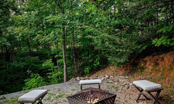 Caton Cabin | Stone-Built Cabin @ the heart of the Smokies:Indoor pool, firepit, bunk room