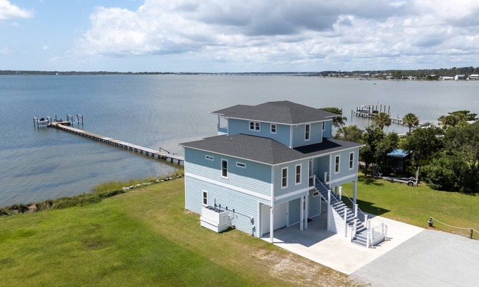 Gloucester House | Straits Serenity-Sound Front Home with Boat Lift & Dock (NEW CONSTRUCTION)