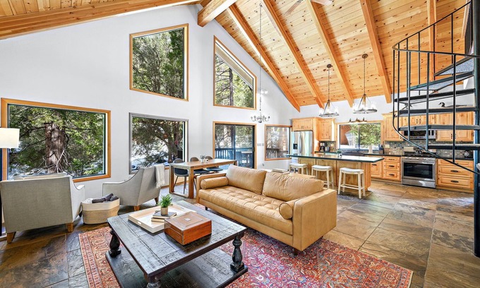 Fern Valley Cabin | Strawberry Creek Retreat: Refined A-Frame Cabin W/AC