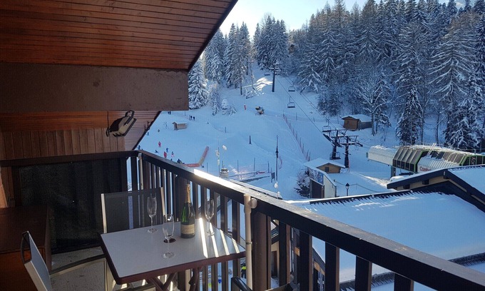 Doucy-Combelouviere Apartment | Studio 3 ppl, ski runs view, ski lifts at 50m