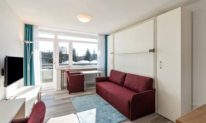 Furstenfeldbruck District Apartment | Studio Apartment "Huber Living Basic 204" with Balcony & Wi-Fi