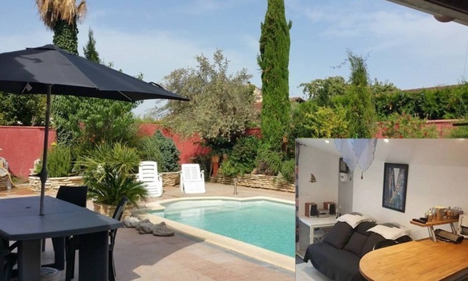 Roques Apartment | Studio Apartment 'Redhouse - Zen' with Shared Pool, Shared Terrace and Wi-Fi