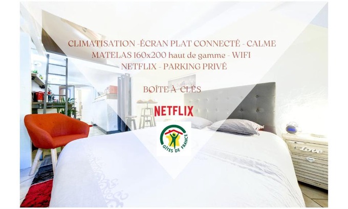 Pallud Apartment | Studio atypique et cosy, classé Gîte de France, CLIMATISATION, lit Queen Size, lave-vaisselle, Netflix, wifi, 400m centre, parking, 15min gare, boîte à clés, Gîtes La Tarine