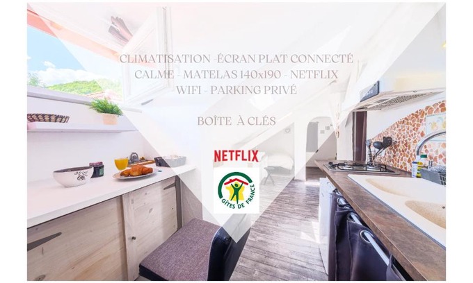 Pallud Apartment | Studio duplex atypique, classé Gîte de France, CLIMATISATION, parking, lit double, calme et cosy, Netflix, wifi, 400m centre, boîte à clés, Gîtes La Tarine