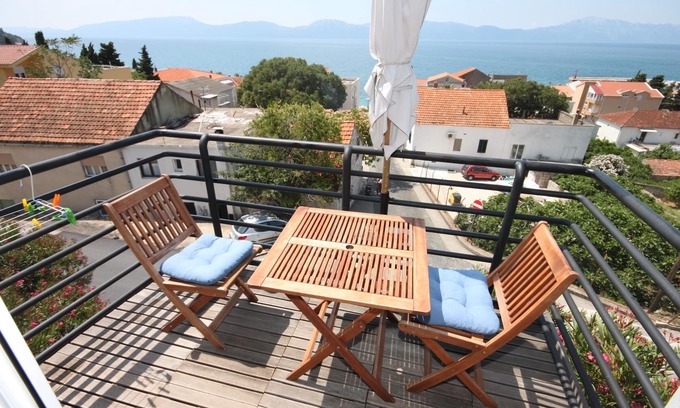 Gradac Apartment | Studio flat with balcony and sea view Gradac, Makarska (AS-6661-b)