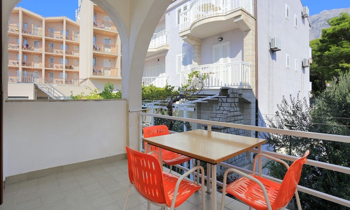 Baska Voda Apartment | Studio flat with terrace and sea view Baška Voda, Makarska (AS-2756-a)