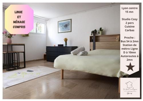Corbas Apartment | Studio frais & cosy Lyon - Eurexpo - LDLC Arena - Groupama Stadium - Eurexpo - 15mn Lyon
