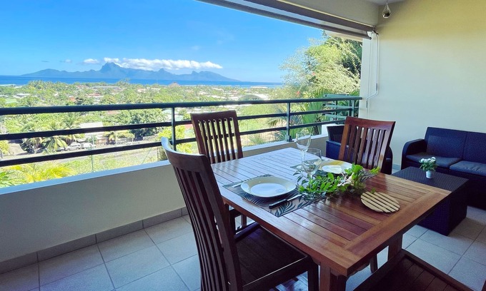 Punaauia Apartment | Studio Heitea - Ocean view - pool - Wi-Fi
