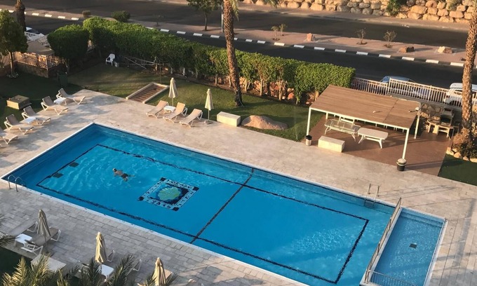 Eilat Apartment | Studio in the luxurious Amdar Residence, direct Bay view, double bed, pool, Gym