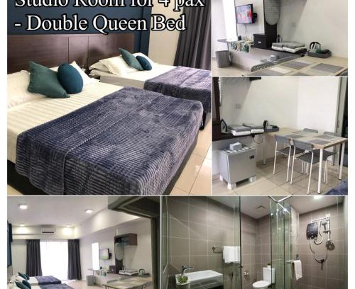 Tanjung Aru Apartment | Studio Room Aeropod Near Airport,KK City,Tg Aru Beach for 4 pax