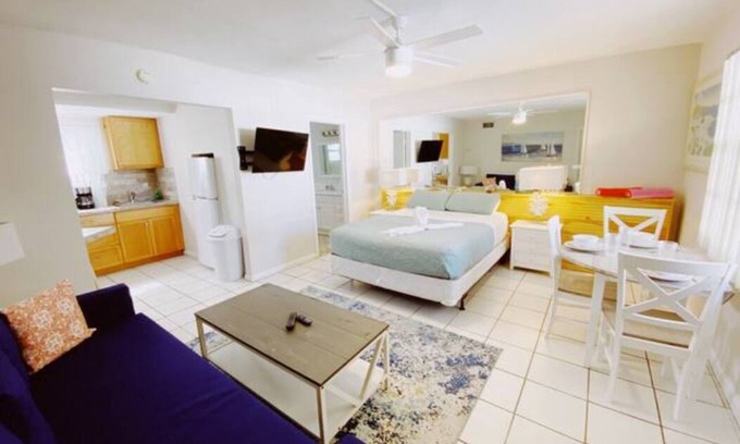 Deerfield Beach Apartment | Studio Steps from Beach~ Kitchen | Pool | parking