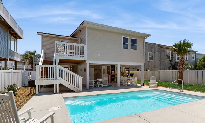 Ocean Isle Beach House | Stunning coastal home with private pool and close to beach access