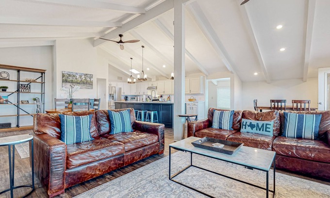 Wimberley House | Stunning dog-friendly home with game room, hot tub, water view, & W/D