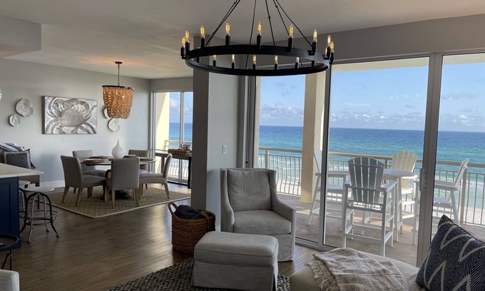 Rosemary Beach Condo | Stunning Gulf Front 3 Bed/3 Bath Corner Unit Next to Rosemary -Free Beach Set Up
