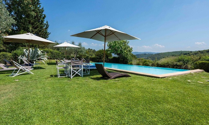 Barberino Tavarnelle Villa | Stunning private villa with A/C, WIFI, private pool, TV and balcony, close to Greve In Chianti