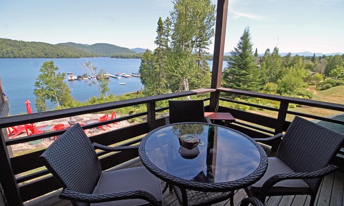 Lake Placid Condo | Stunning Lake & Mountain views-Private Beach access-Whiteface Club Resort