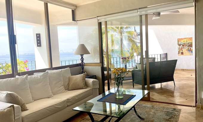 Downtown Puerto Vallarta Condo | Stunning Oceanfront Condo with roof top pool in the heart of Puerto Vallarta !