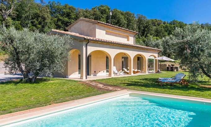 Castagneto Carducci House | Stunning private villa with WIFI, private pool, A/C, TV, patio, panoramic view and parking