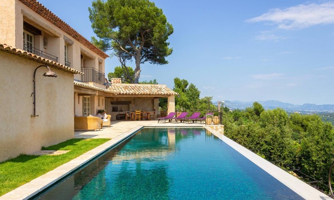 Tourrettes-sur-Loup Villa | Stunning Sea Views - Luxury architect designed villa, heated pool & tennis court
