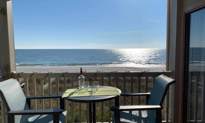 Surfside Beach Condo | Stunning Views! Oceanfront 2BR/2BA 2nd Floor end-unit Condo!
