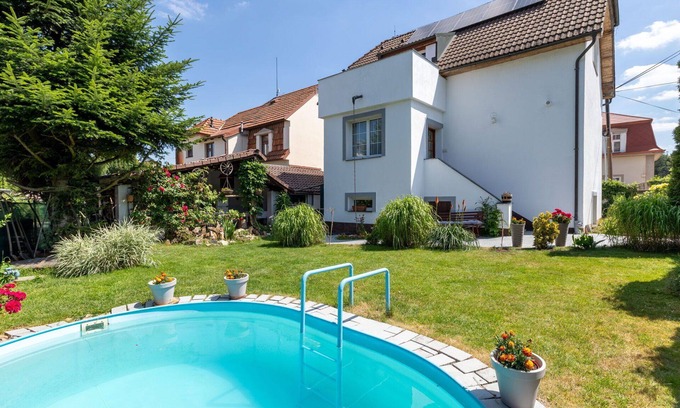 Revnice House | Stunning villa for 4 guests with private pool, WIFI, TV, patio and parking