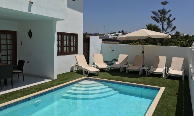 Puerto del Carmen Villa | Stunning Villa Margarita. Excellent location in Puerto Del Carmen with sea view