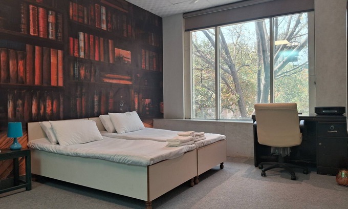 Lajpat Nagar Apartment | Stylish and Cosy Studio with huge window view, close to Moolchand Metro Station