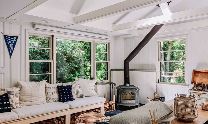 Springs House | Stylish East Hampton Surf Cabin with Hot Tub & Office
